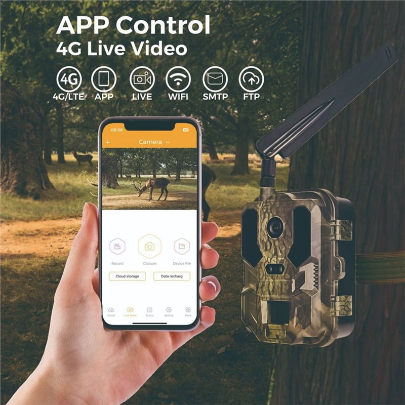 Hunting And Outdoor Shows - Y47A กล้องถ่ายภาพสัตว์ป่า 4G กลางแจ้ง 120MP 4K