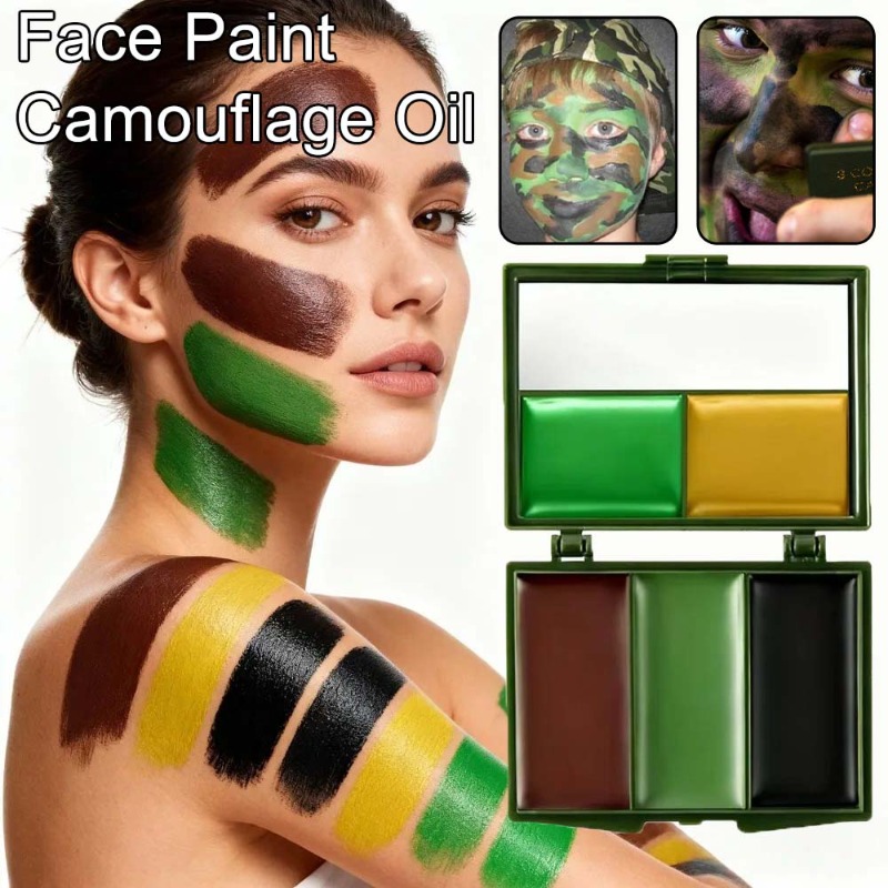 สีทาหน้าลายพรางสามสี อุปกรณ์สน - Camo Face Paint บทวิจารณ์และราคา