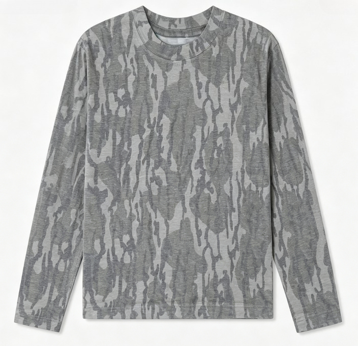 เสื้อยืดแขนยาวลายพรางใบไม้ คอก - Outdoor Hunting Prints บทวิจารณ์และราคา